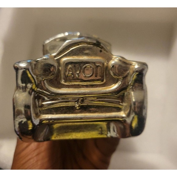 Vintage Avon Touring T Antique Car Bottle Silver After Shave Cologne 6 Oz - Picture 5 of 6